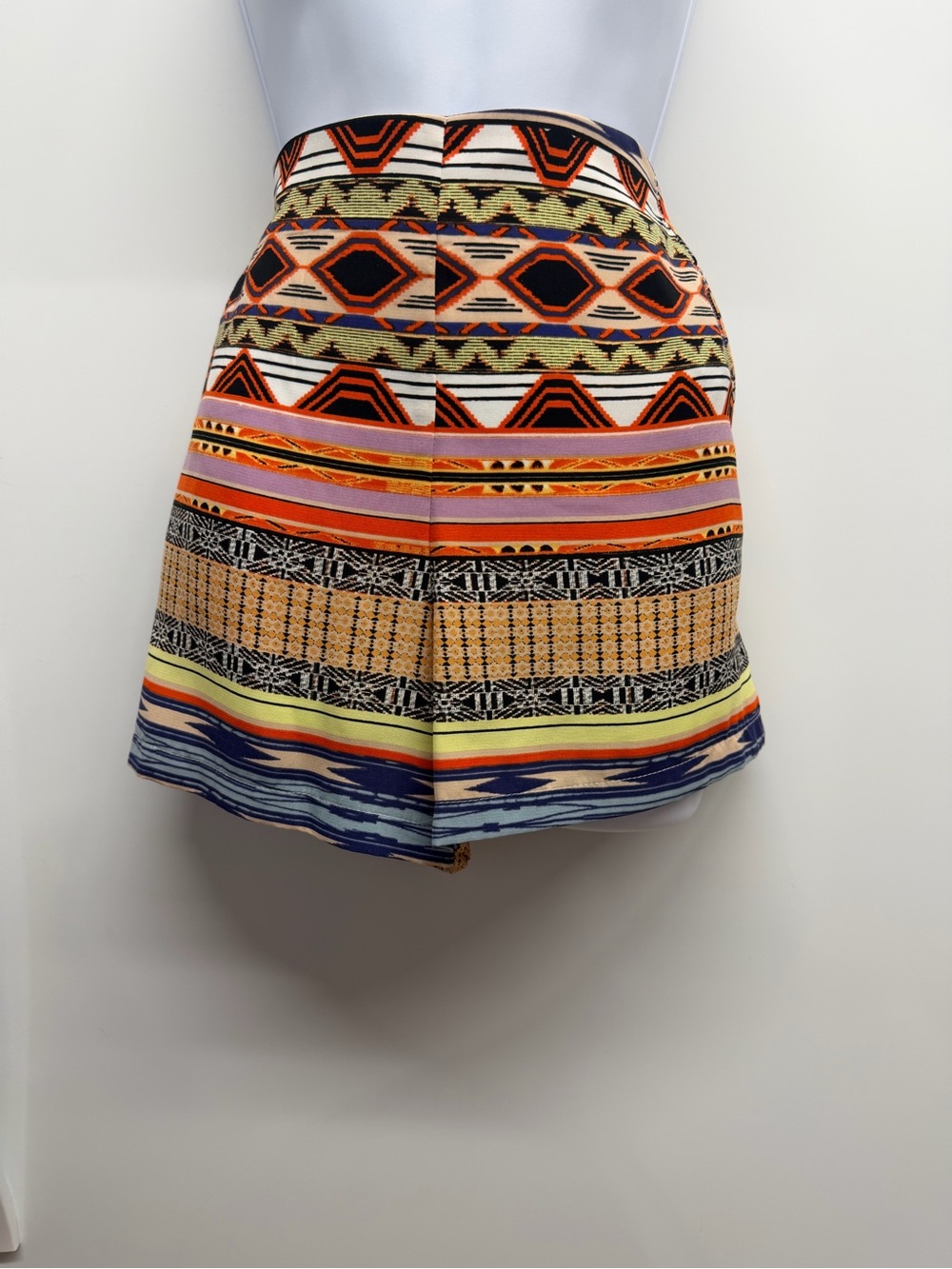 Skies Are Blue Tribal Stripe Shorts in Orange, Navy & Yellow